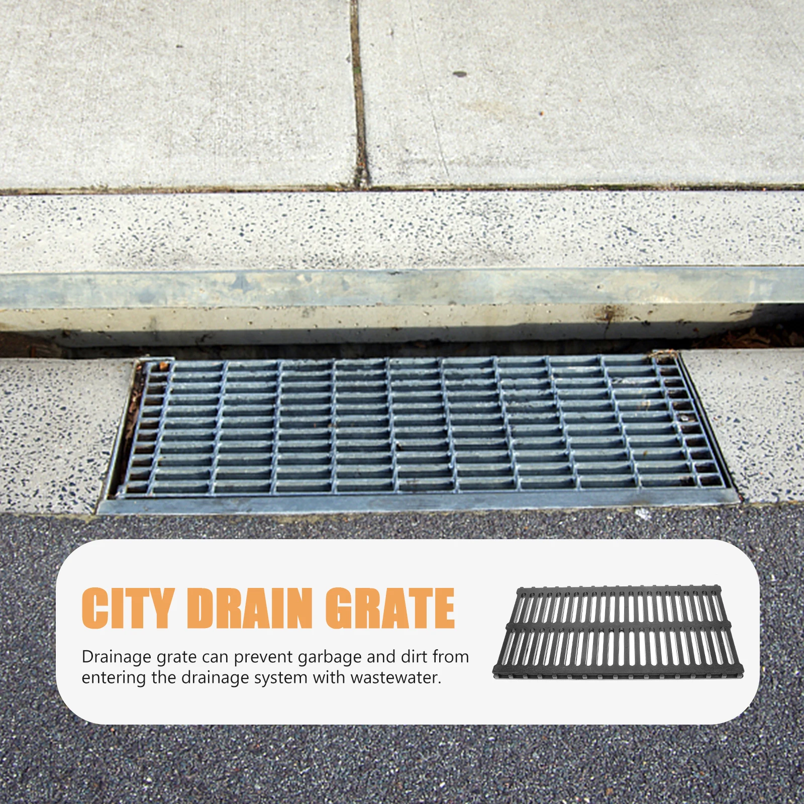 

Plastic Drainage Grate Sturdy Trench Cover Outdoor Sewer Resin Manhole Easy Install City Drains Professional Facility