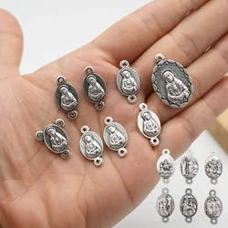 Religious Jewelry Accessories Metal Vintage Our Lady of Sorrows Triangle Rosary Icon Center Set