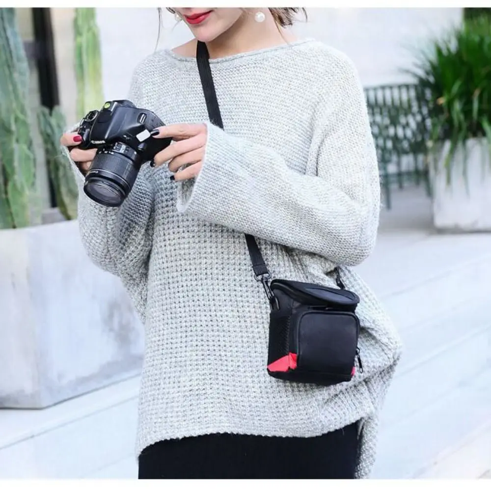 Camera Bag Waterproof SLR Camera Bag Nylon Anti Spoilage Digital Shoulder Bag Mini Square Photographer Backpack SLR Camera