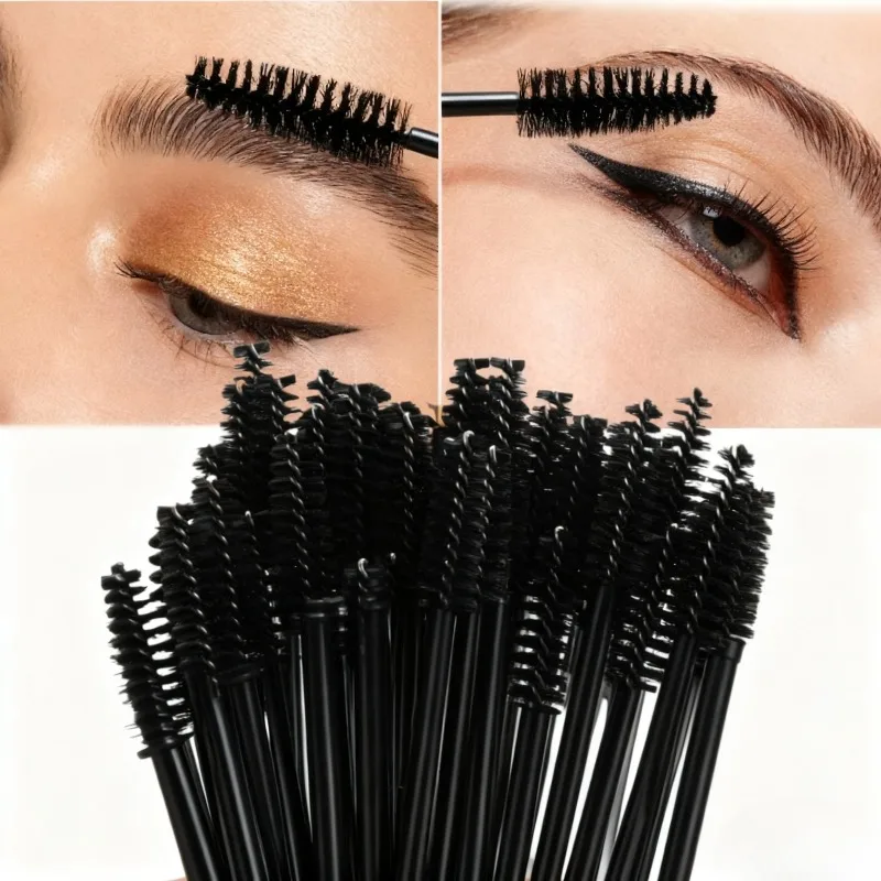 50 個卸売クリスタルまつげブラシアプリケーターマスカラワンドまつげエクステンション美容メイクツールキット