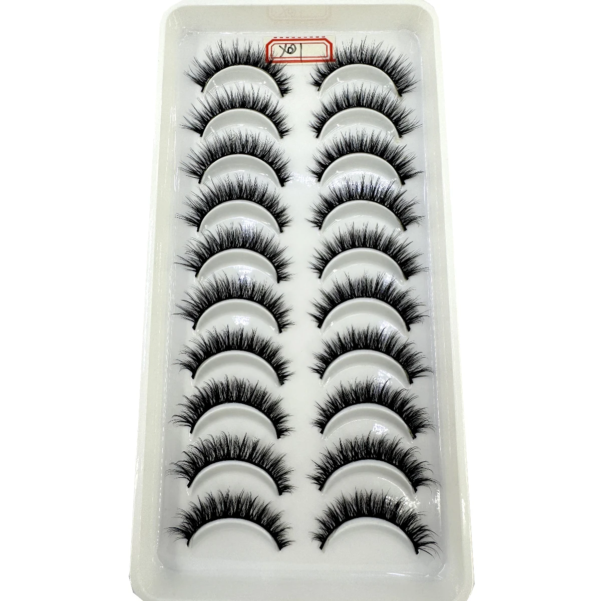 10 คู่ 3D Mink Lashes ธรรมชาติดู Fluffy Cat Eye Wispy Eyelashes Manga Lashes Winged End Eye ยาวปลอมขนตาแต่งหน้า