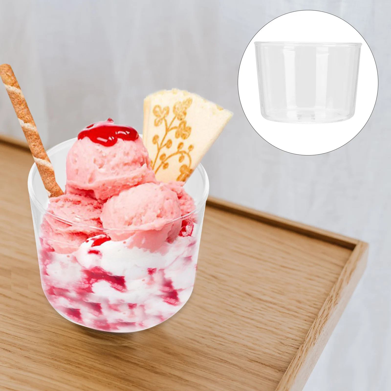 

2Pcs Multi-Function Ice Cream Cups Not Easy Deform Perfect Home Bar Hotel Decor Pudding Cup Household Dessert Cup