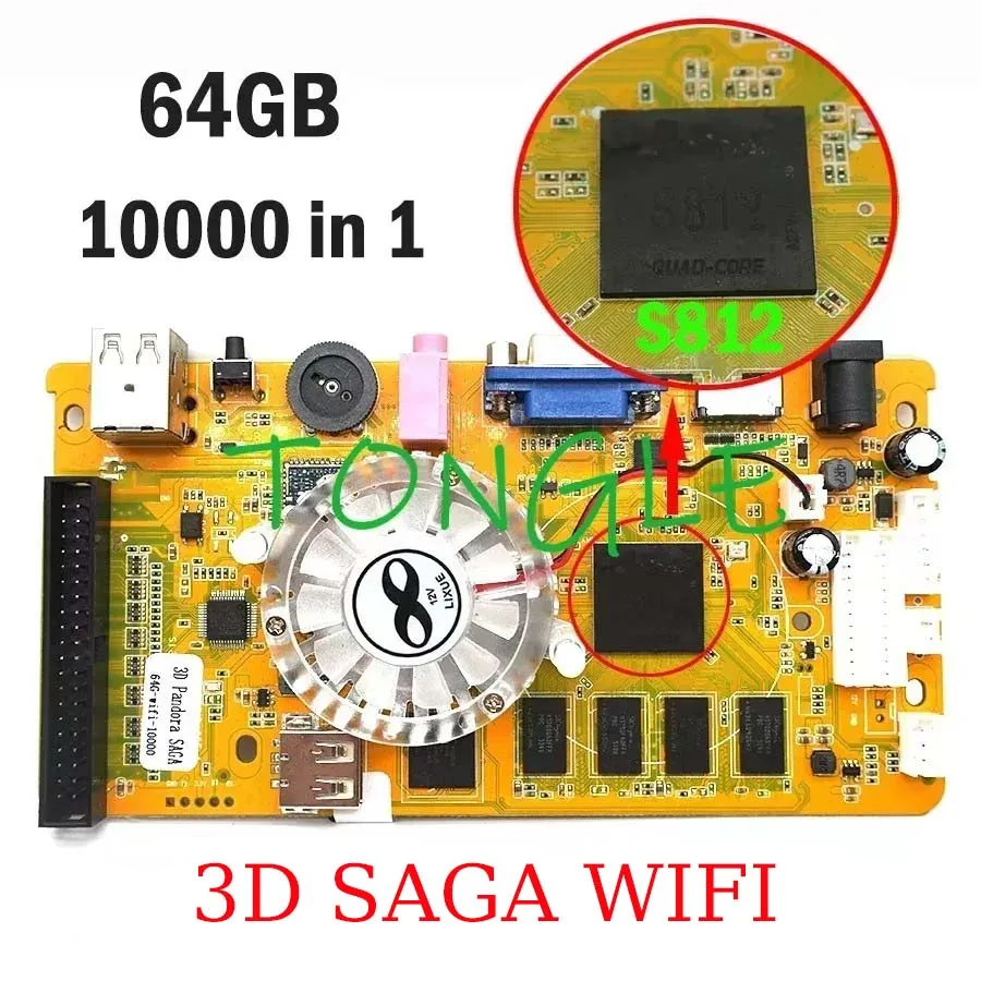3D Arcade Saga Wifi 64G Arcade 10000 IN 1, Family Version / Arcade Game Box Board with S812 CPU