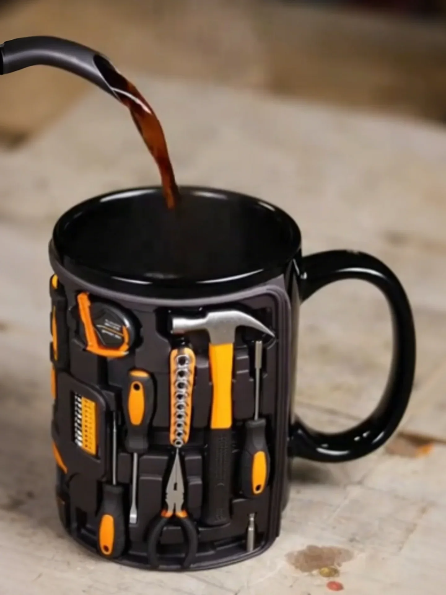 Creative Ceramic Mechanic Mug Tool Box Coffee Cup for Men Advanced Feeling Unique Gift Idea Engraved Customizable Home Use