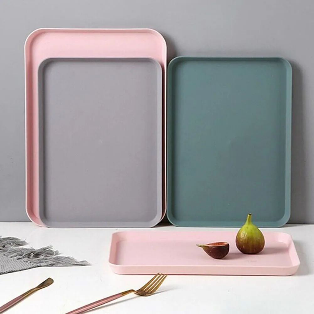 Exquisite Nordic Multi-Functions Rectangular Plastic Serving Trays Kitchen Organizers Home Kitchen Fruit Dessert Trays