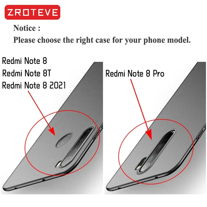 For Redmi Note8 Pro Case ZROTEVE Ultra Slim Hard PC Frosted Cover For Xiaomi Redmi Note 8T 7 8 Pro 2021 Xiomi Note7 Note8T Cases