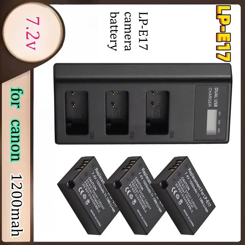7.2v 1200mAh LP-E17 Camera Battery Suitable for Canon Mirrorless EOS RP M3 M5 M6 760D 750D 800D 77D Rechargeable Battery