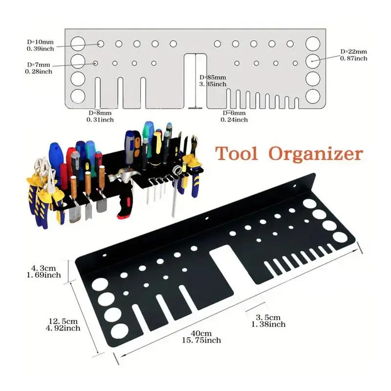 Screwdriver Storage Metal Heavy Duty Pliers Holder 40cm/15.75 Inch Hand Tool Storage Organizer Multifunctional Tool Storage