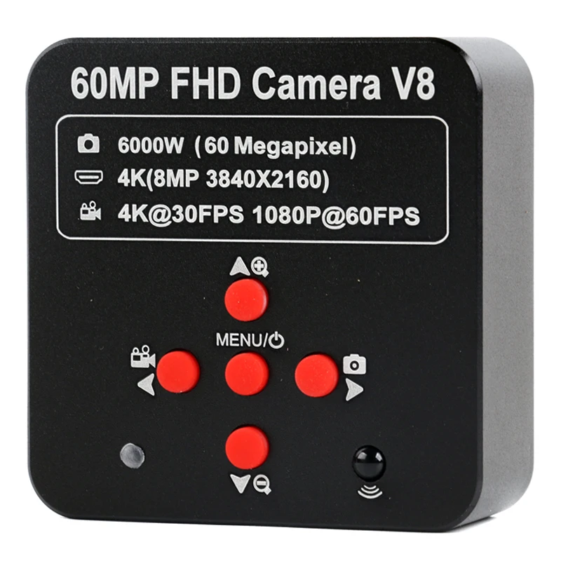 4K 60MP HDMI USB TF Industrial Video Microscope Camera Phone PCB Repair Electronic Magnifier For Zoom 180X 200X C-MOUNT Lens