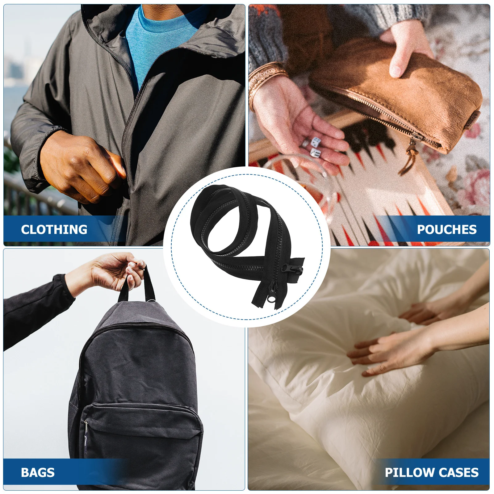 

Double Head For Sewing Heavy Duty Craft Zipper Material Diy Clothing Repair Reusable Zippers Decorative Invisible Zipper