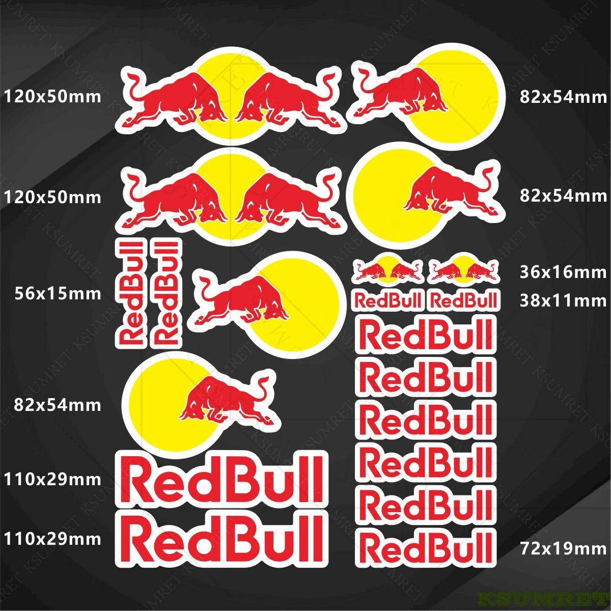 For Red Bull Motorcycle Stickers Logo Decal Emblem