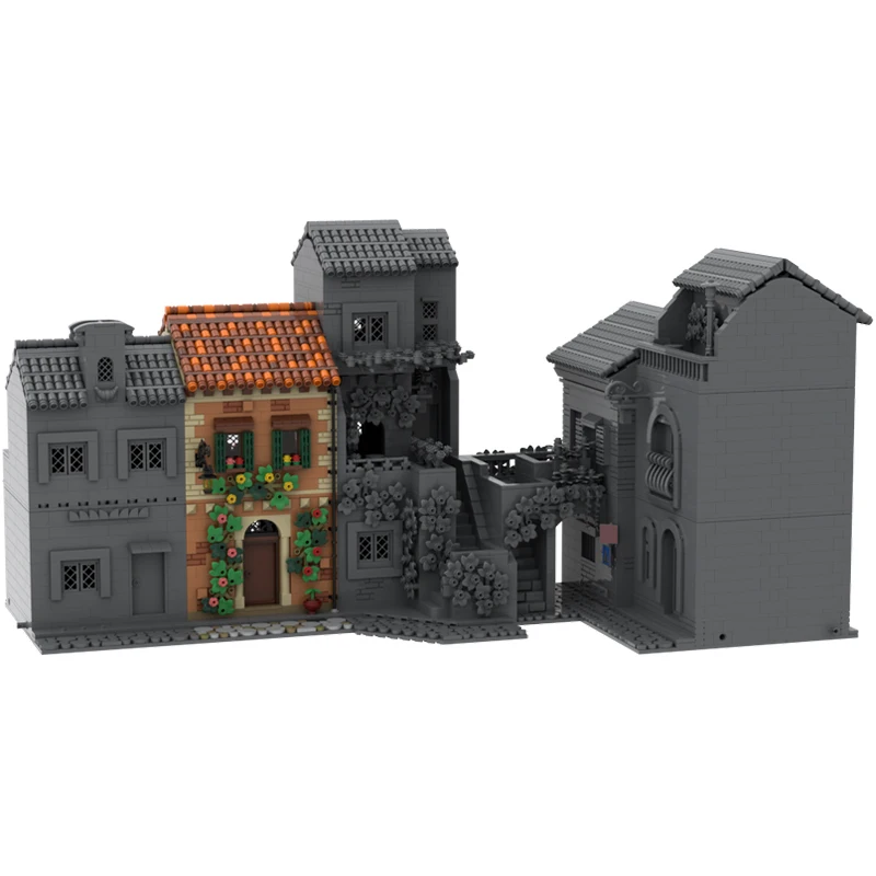 1153PCS MOC Italian Street Series Build 2 Modular DIY Assembly Building Blocks Educational Toys for Kids Birthday Gift