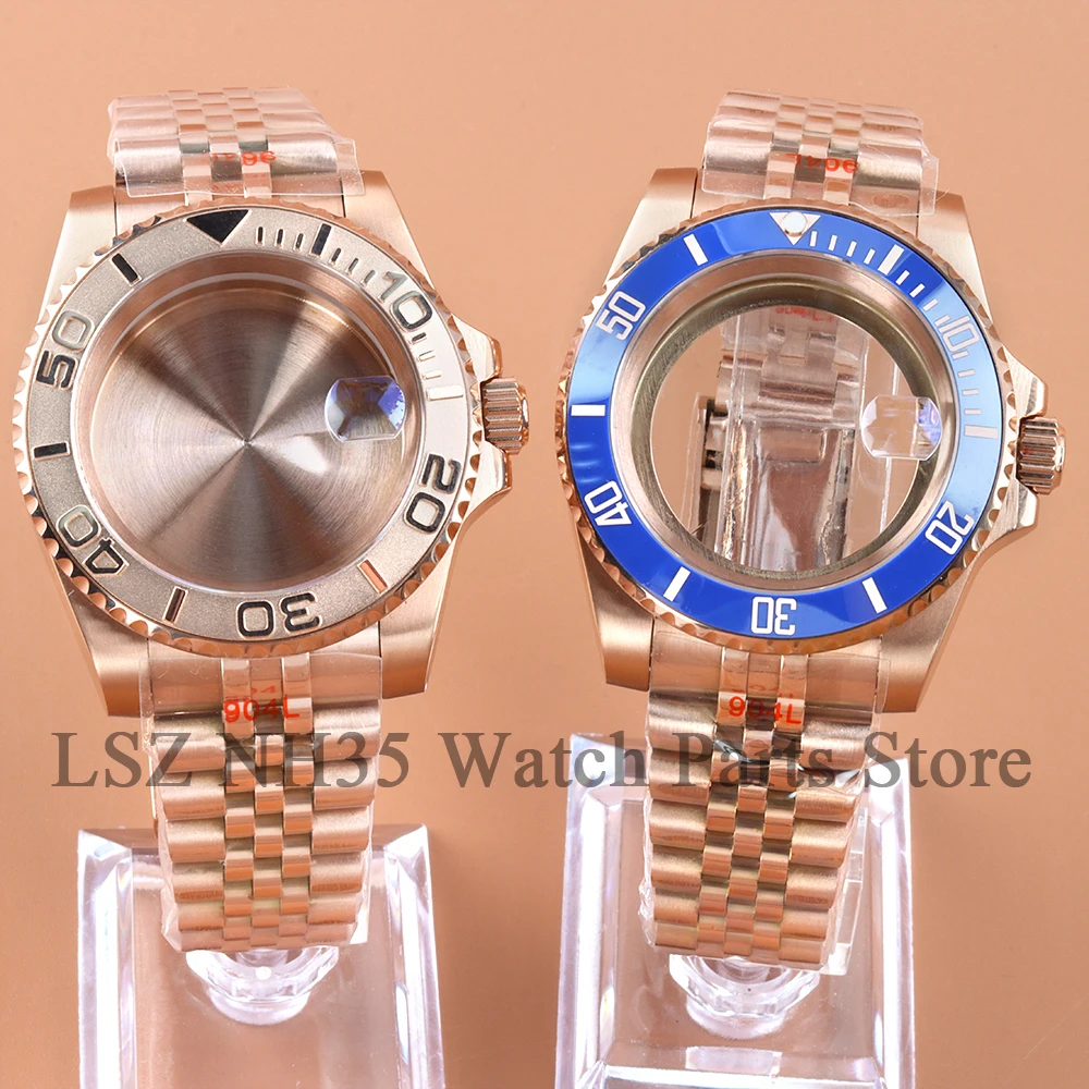 

Rose Gold PVD 40MM Watch Case Fit Yacht-master GMT Submariner NH34 NH35 NH36 NH38 Automatic Movement Mechanical 28.5mm Dial Part