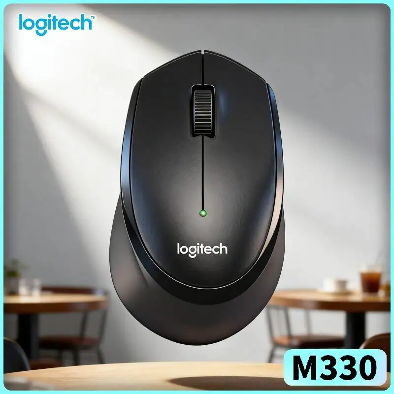 Optical Tracking Logitech M330 Silent Wireless Mouse Works On Wood Desk Surfaces For Home Office Laptop Gear