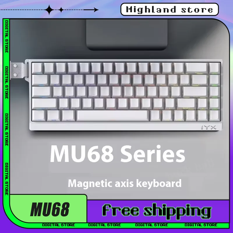 teclado interruptor magnetico com fio gamer mecanica hot swap e sports rgb backlit rt gaming presente iyx mu68 01