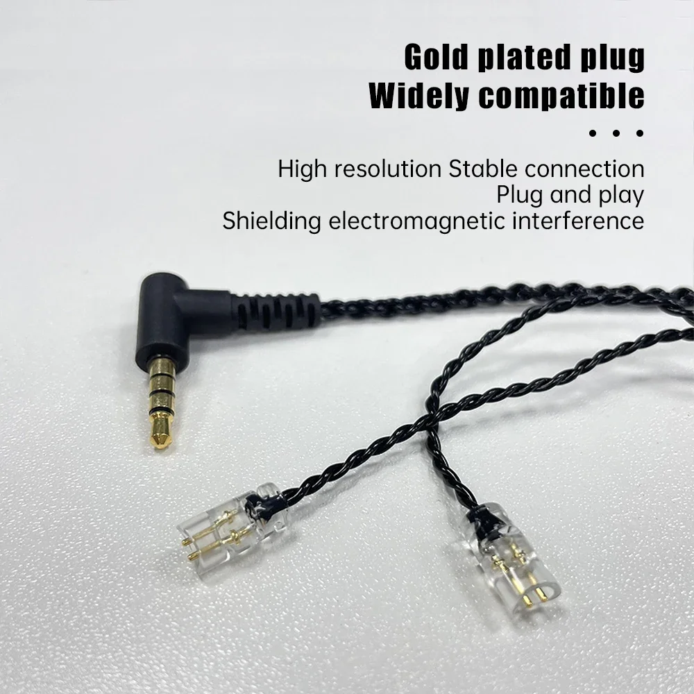 four-strand oxygen-free copper original cable 3.5mm0.75 double-pin upgrade wire with wheat 2pin earphone cable.