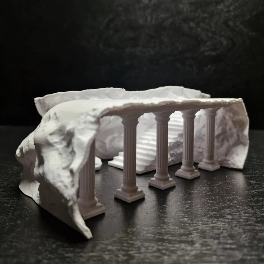 Safe Cave Shape Fish Tank Cave Hiding House 3D Printing Artificial Roman Column Cave Fish Hideout Aquarium Decor - view 3
