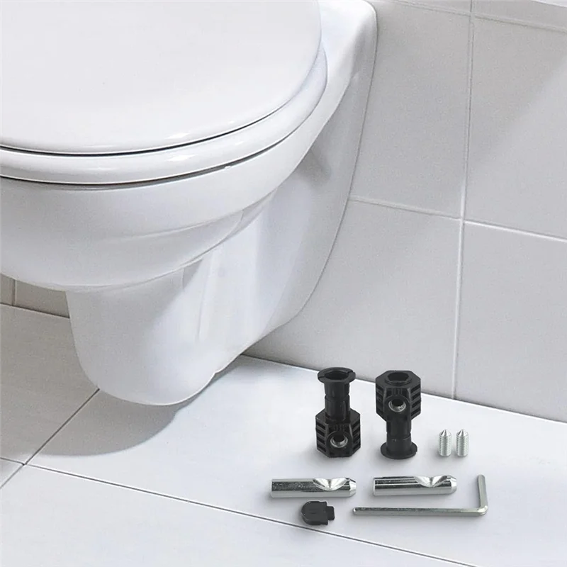 ABVA-Wall Mounting Fasteners Kit Wall Hung Toilet Fixing Bolts Zinc Plated Metal For Secure Easy Installation White