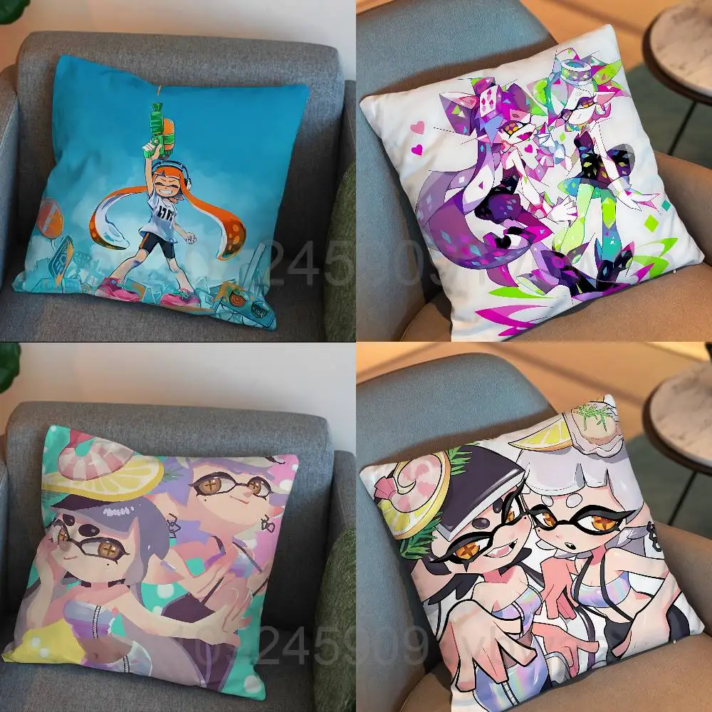 

Salmon Run Splatoon 3 Spla Pillow Case Sofa Living Room Bedroom Headboard Backrest Cushion Square Cushion Nap Time