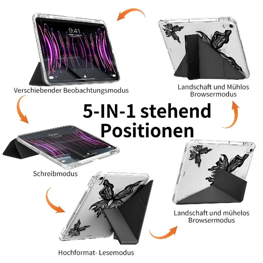 Tablet Case For iPad Mini 6 7 Pro 11th 10th 9th 8th 7th 12.9inch Pro 2025 Air 4 5 M3 M2 M4 11inch Holder Cover Y-Fold Cartoon