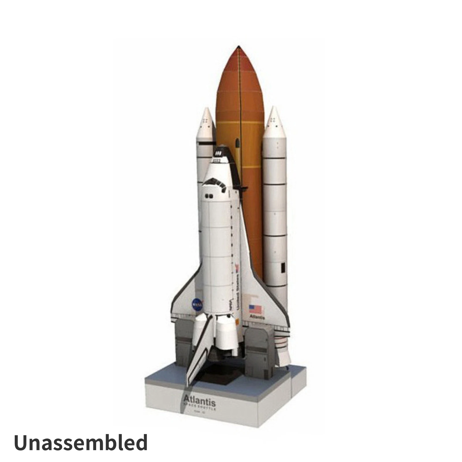 1/150 スケール スペースシャトル アトランティス ペーパーモデル パズル マニュアル 宇宙飛行ロケット DIY ペーパーアートおもちゃ 長さ 34 センチメートル 未組み立てキット