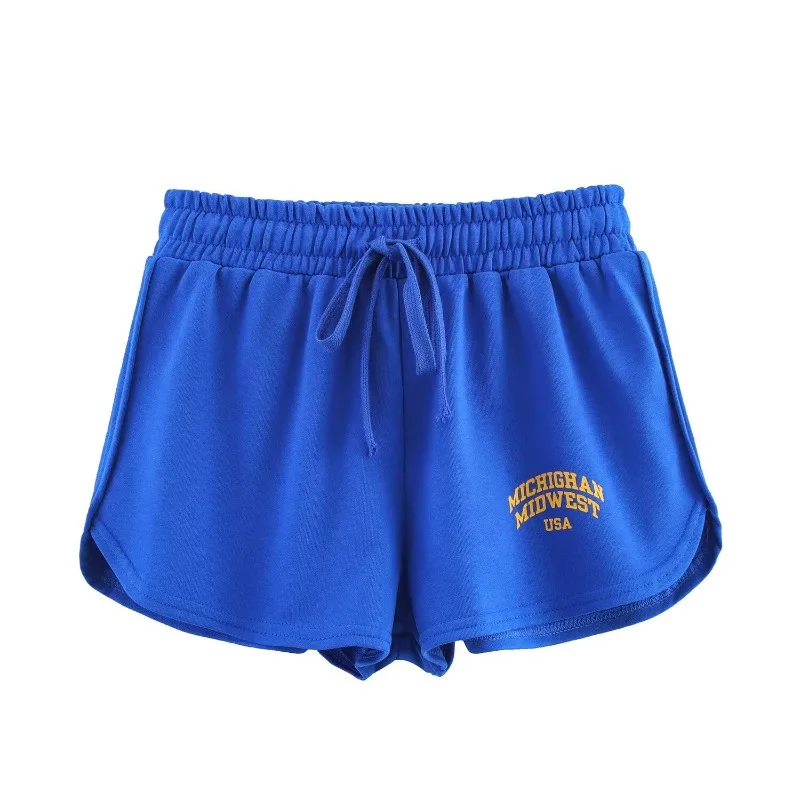 Pakaian Wanita Sporty Musim Panas Set Motif Huruf Longgar Kasual Dua Potong Baju Rumah Olahraga Set Harian