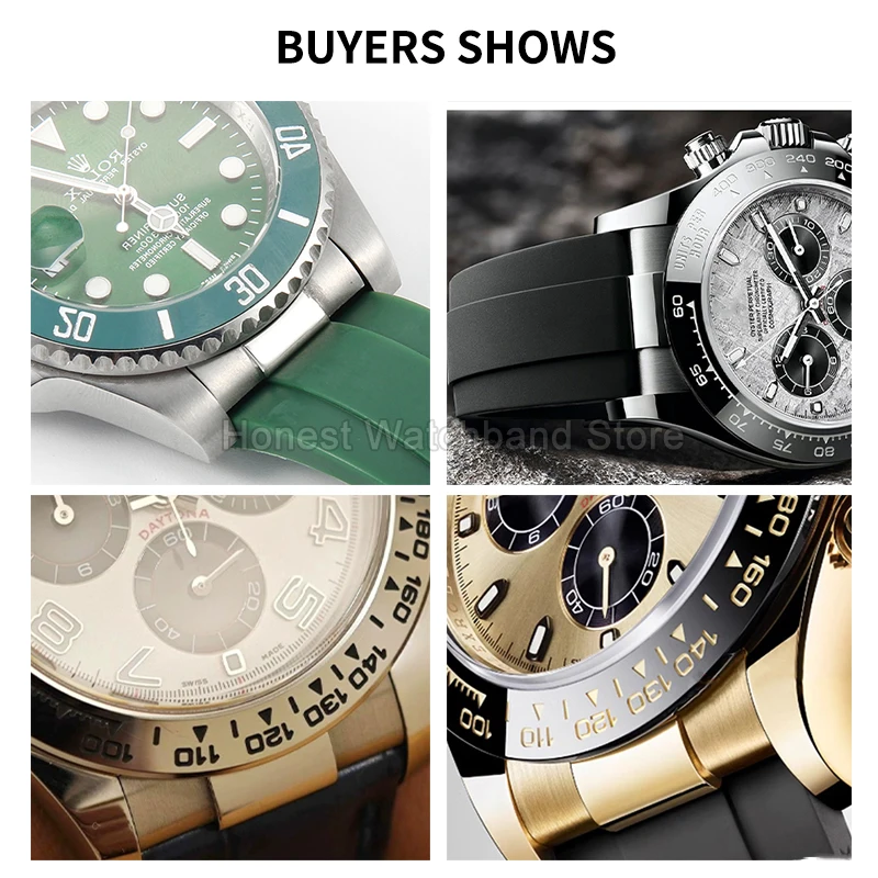 Curved Interface High-tensile Stainless Steel Scratch-proof Seamless-fit Watch End Link for Rolex Datejust Black Submariner 20mm