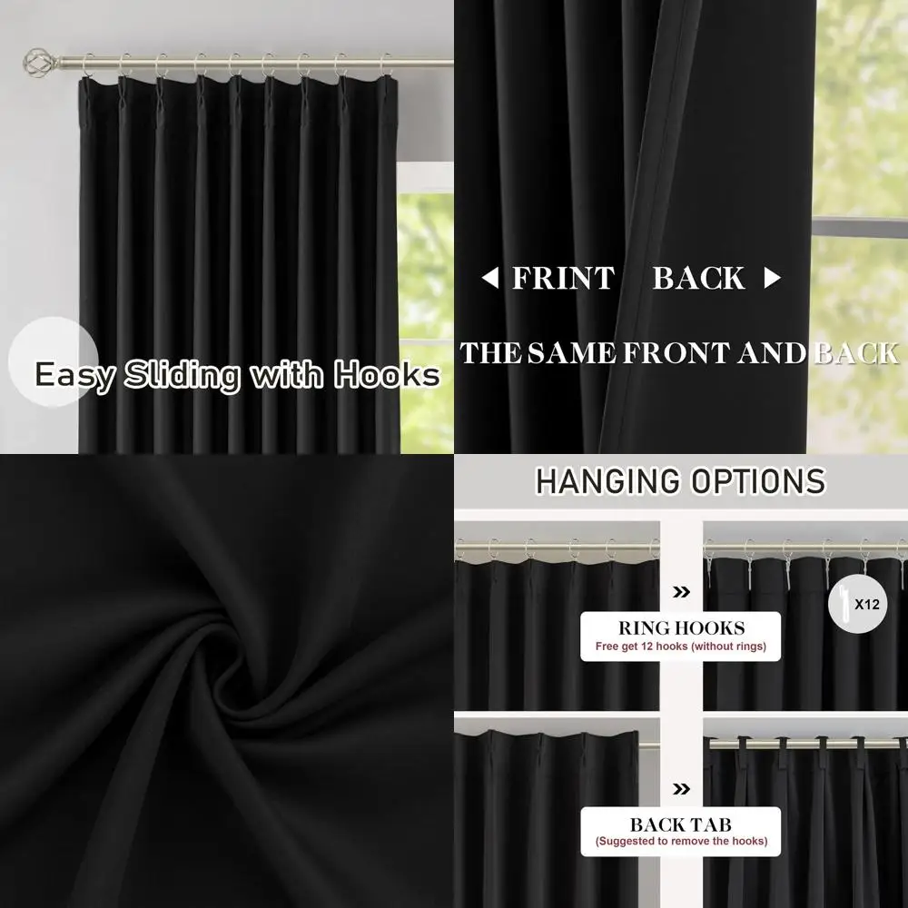 

Плиссированные светонепроницаемые шторы - длина 104 дюйма, затемняющие, термоизоляционные, 2 панели, ширина 40 дюймов