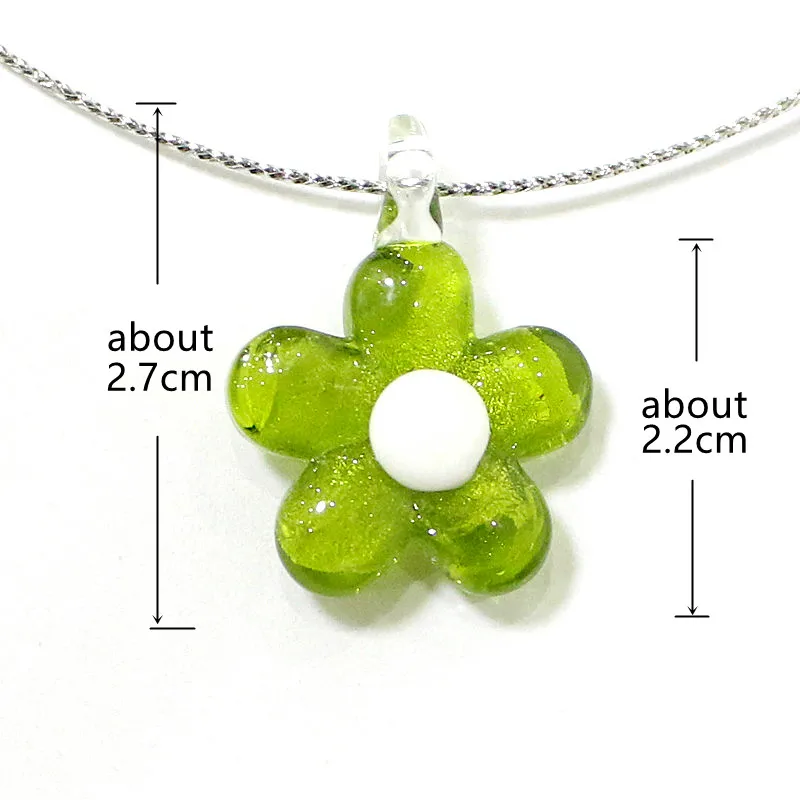 6pcs Cute Mini Silver Foil Flower Charms Glass Pendant Wedding Ornament for DIY Craft Supplies New Year Holiday Gifts to Friends