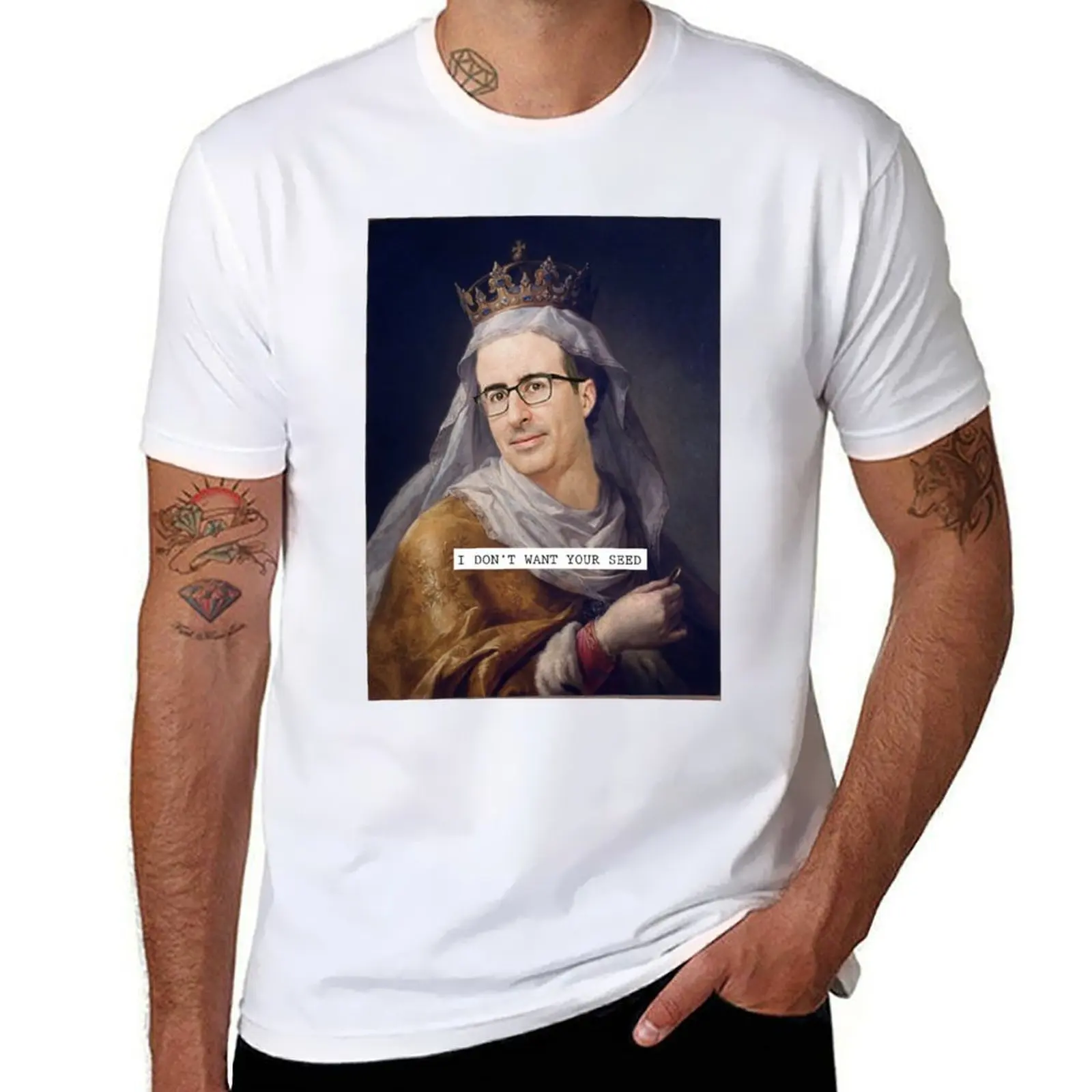 

John Oliver - Saintly Celeb T-Shirt t shirt men 100% cotton luxury brand t shirts for man pack cotton T-Shirt