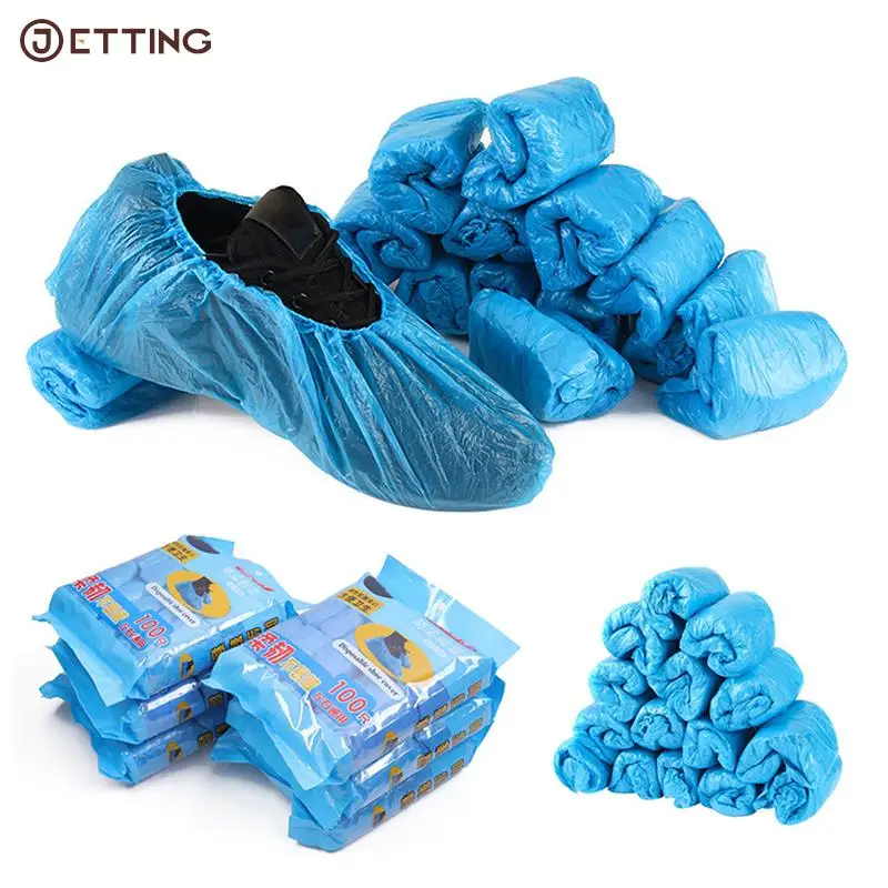 

10/100pcs Anti Slip Disposable Shoe Covers Waterproof Overshoes Dustproof Reusable Boot Cover Dispense Rainy, Factory Protective