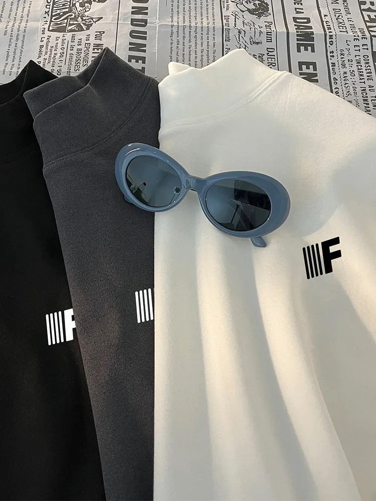 

Немецкая бархатная мужская трикотажная одежда, повседневная американская зимняя новинка Faion, брендовая верхняя основа, свободная посадка с принтом, полиэстер...