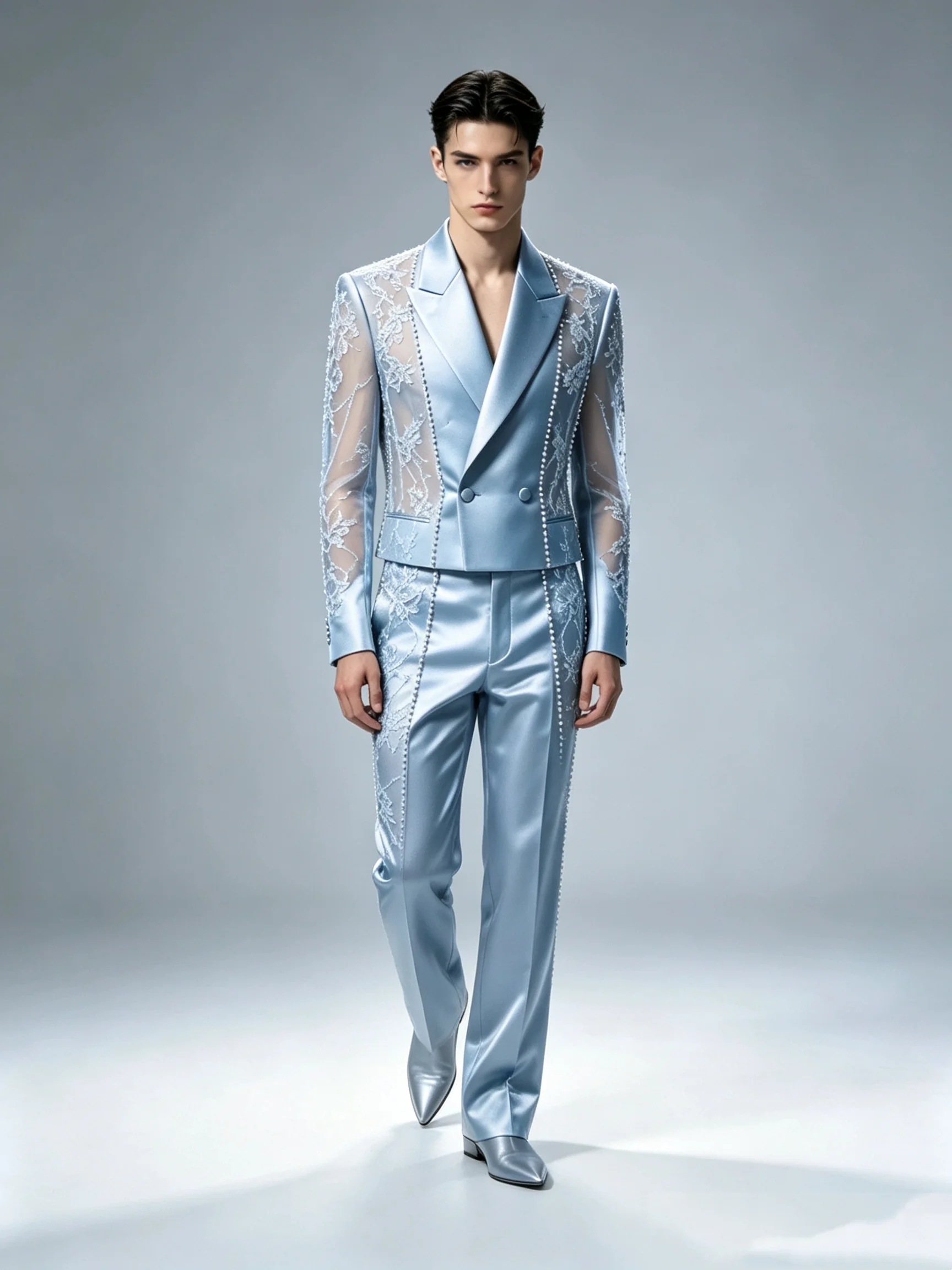 Blue Autumn Men Suit Set 2 Pcs - Men Formal Wear Blue recension och pris