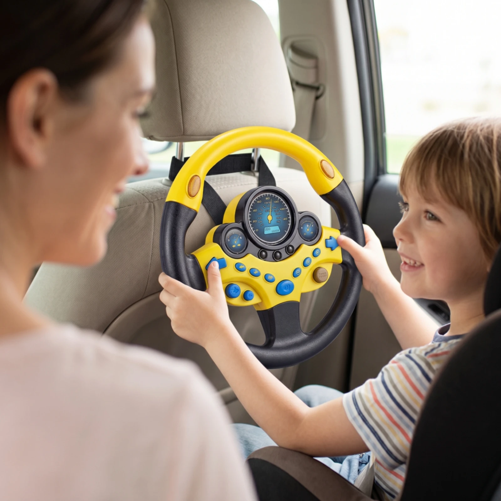 Car Driving Simulator Toy Early-Learning Car Steering Wheel Toy Simulated Driving Steering Wheel Child-Friendly Non-Powered view 4