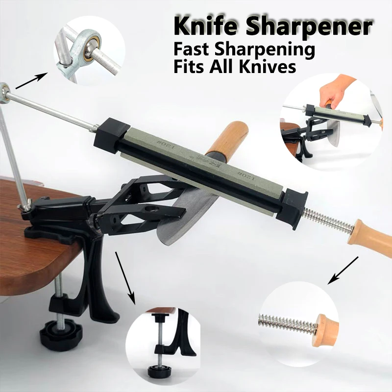

Professional Fixed-Angle Knife Sharpener Fast Sharpening Diamond Grinding Tool for Kitchen Knives Chef Knives Scissors