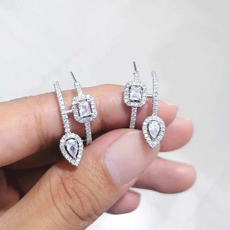 Uilz  New Stylish Crystal Beads Stud Earrings for Women Trendy Cubic Zircon Pulseras Mujer Jewelry Party Gifts Wholesale