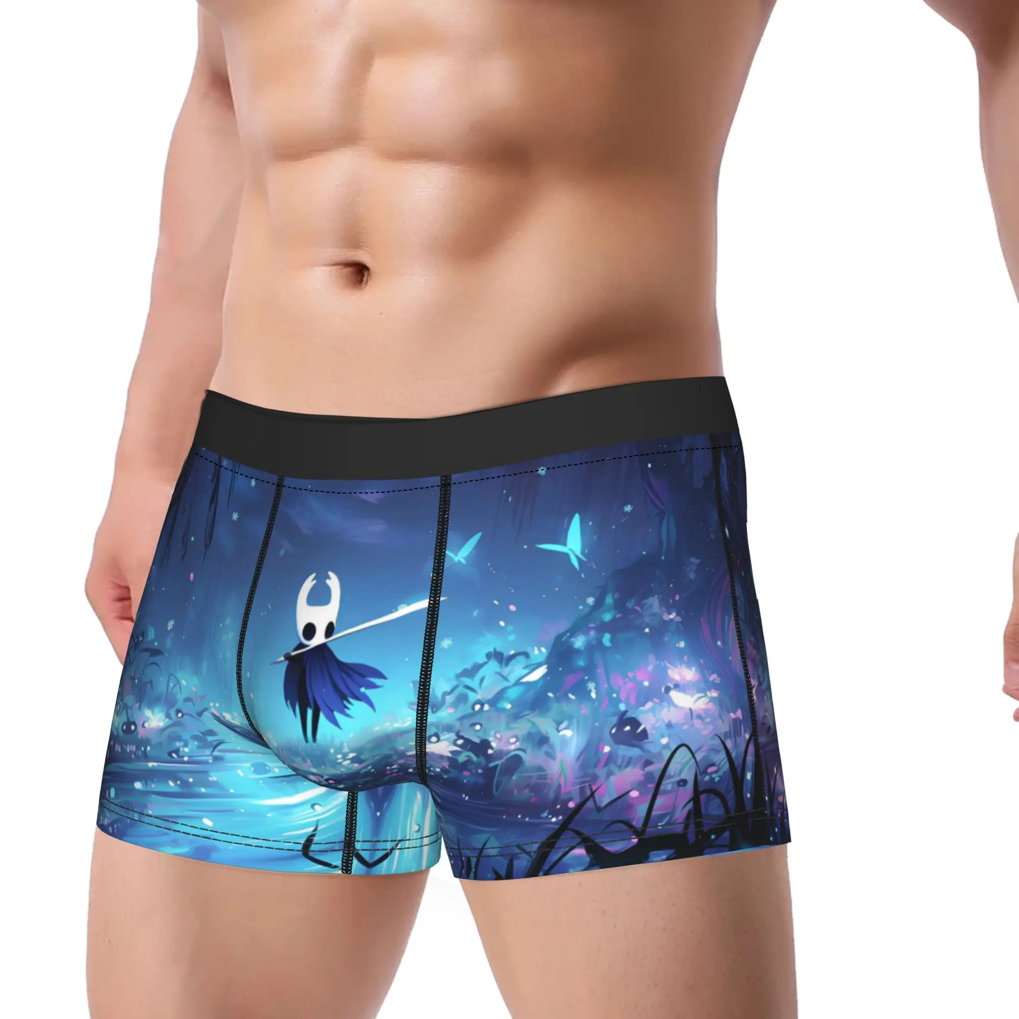 

Мужское нижнее белье Hollow Knight Silksong, трусы-боксеры с героями мультфильмов, шорты, мягкие трусы с юмором для мужчин, большие размеры