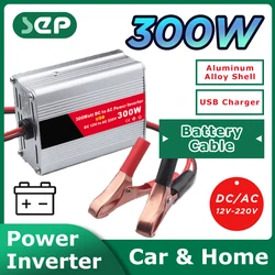 Caricatore USB di conversione inverter solare per auto da 12 V a 220 V 300 W con clip per batteria