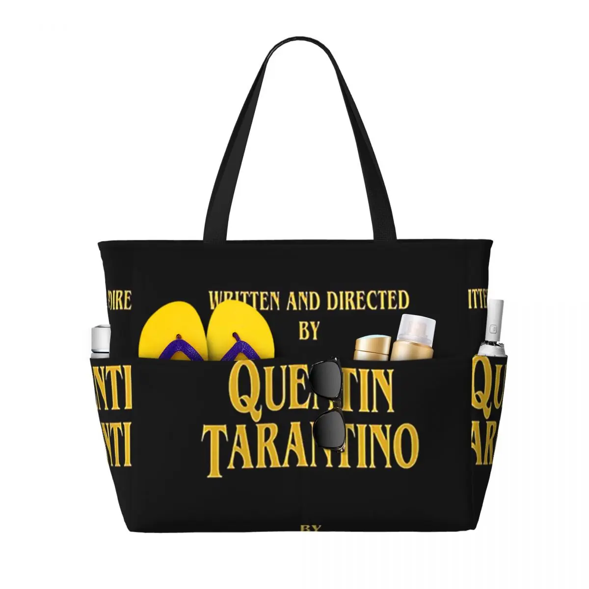 written-and-directed-by-quentin-tarantino-beach-tote-bag-sport-gym-yoga-duffle-large-tote-bag-women-travel-bag-fitness-bag
