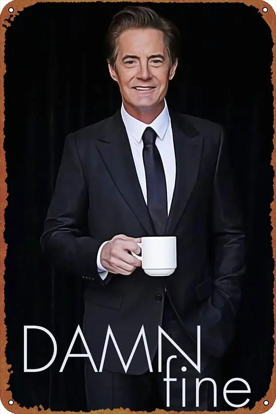 Dale Twin Peaks Damn Fine Coffee Poster Vintage Cute Metal Sign Gift Retro Novelty Cafe Store Garage Tin Signs8x12 Inch