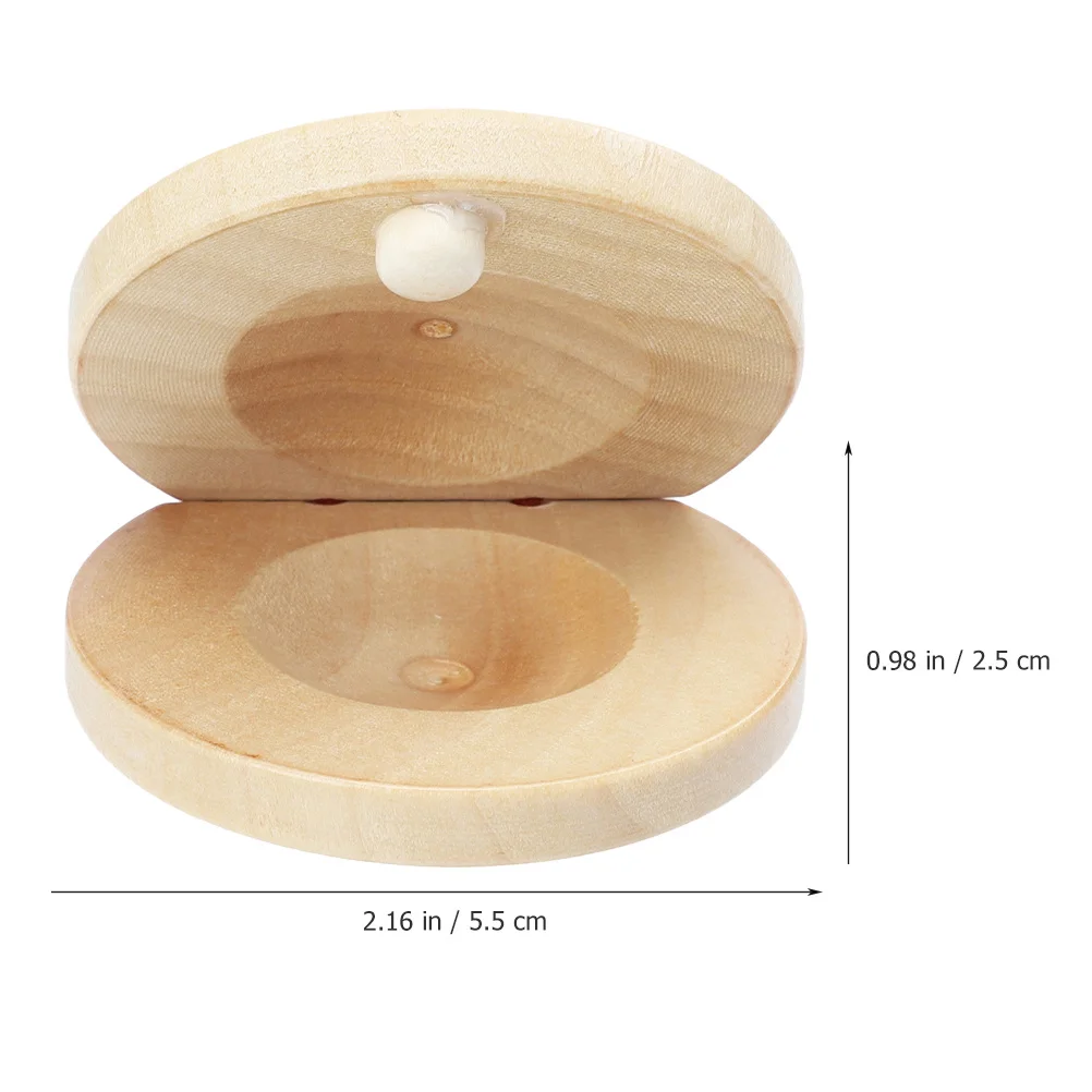 

2Pcs Mini Wood Castanets Finger Castanet Small Percussion Instrument Portable Musical Device for Early Learning Classroom Music