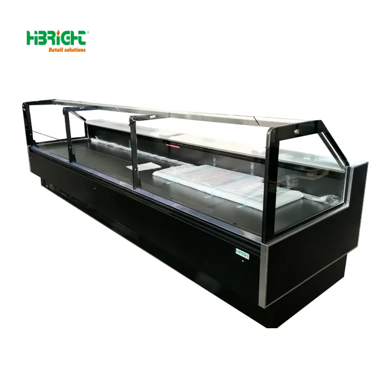 custom.Plug in Supermarket Curved Glass Cover Combined Island Freezer Food Display