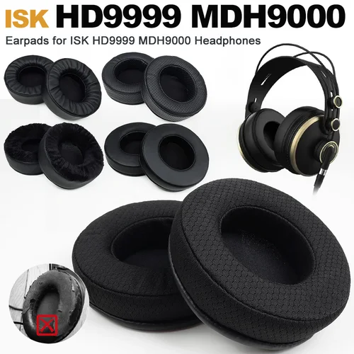 ISK HD9999 MDH9000 교체용 이어폰 패드, 헤드폰 메쉬 천 메모리 커버, 스폰지 소프트 단백질 