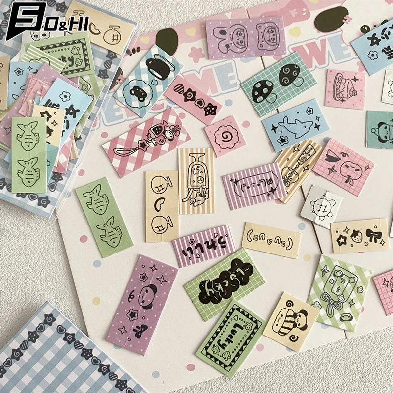 30Pcs Cartoon Cute Label Machine Sticker Journal Phone Case Decoration Small Stickers DIY Handbook Tag Card Decoration Gifts