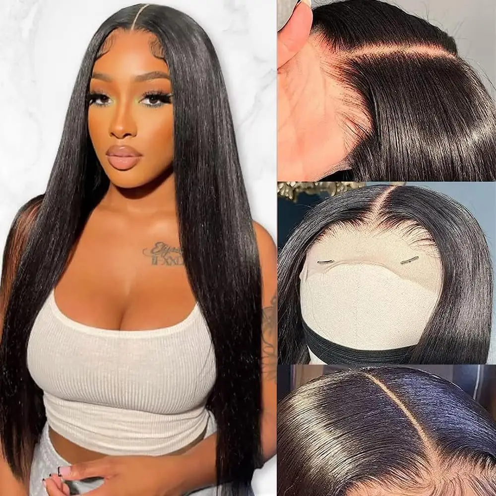 30 Inch Straight Transparent 13x4 Lace Frontal Human Hair Wigs 180% Density Brazilian Remy 13x6 Lace Front Wig For Black Women