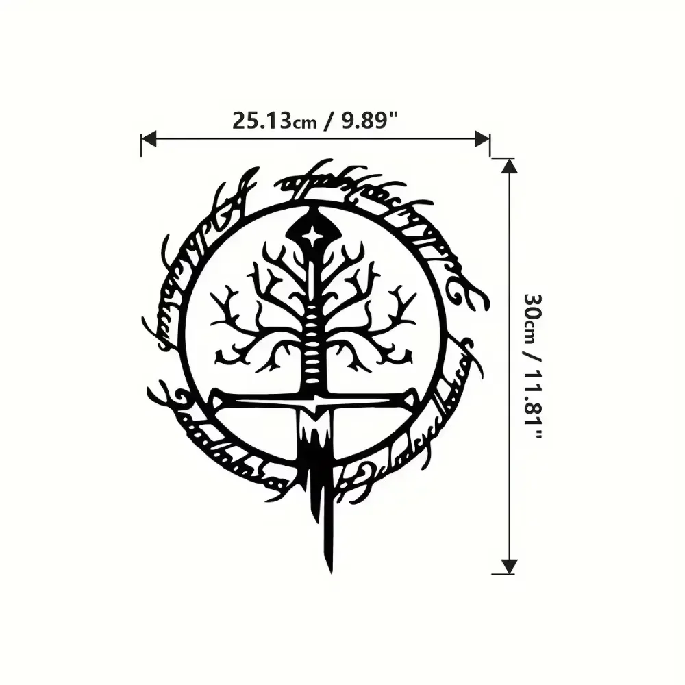 CIFBUY Tree of Life Wreath Metal Wall Art Circle Silhouette 2D Cutout Rustproof Hanging Decor For Home Garden Wedding Sign