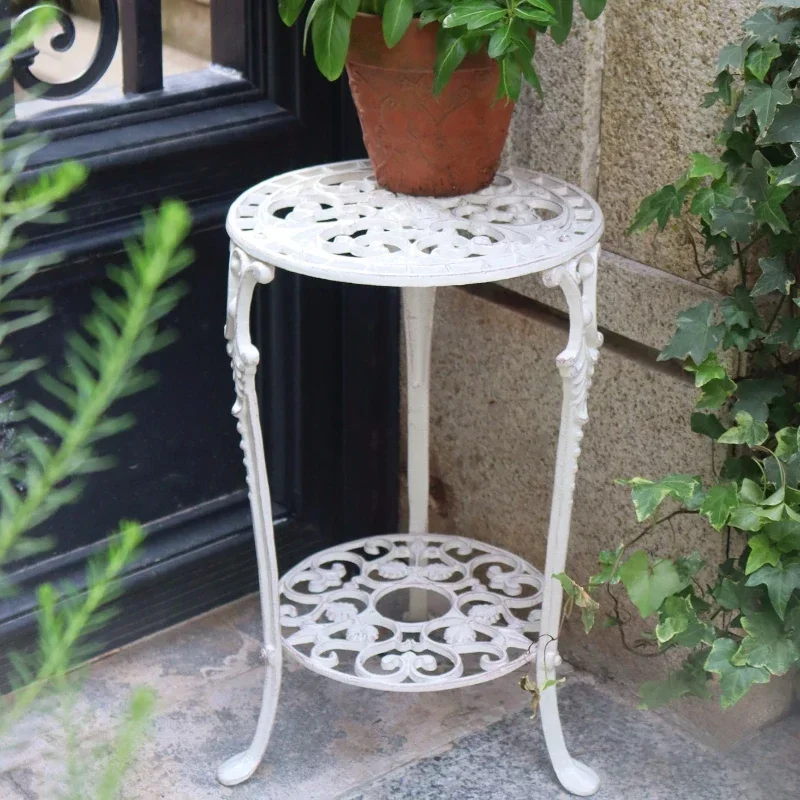 Support de fleurs en fonte pour balcon, étagère de jardin, présentoir de plantes de terrasse, tabouret européen double couche, porte-plantes en