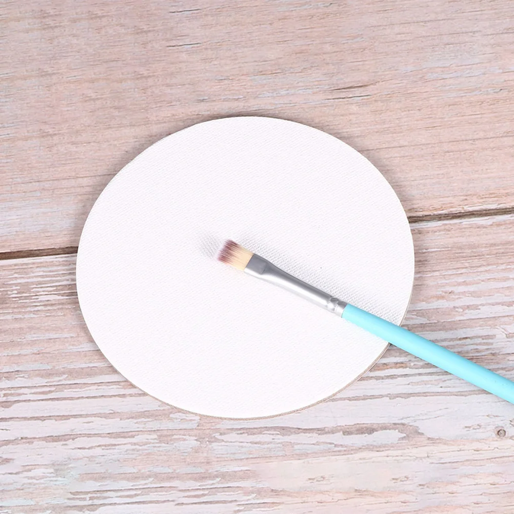 

8Pcs Circular Canvas Painting Boards 4 Inch Primed Blank Panels Oil Acrylic Art Supplies for Beginners Studios Home School Use