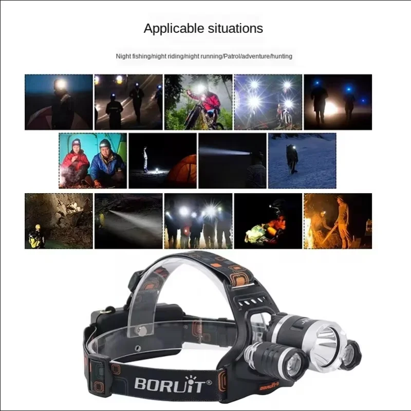 Super Bright Led Headlamp Use 18650 Battery Rechargeable Fishing Headlight Outdoor Hunting Camping Waterproof Head Light