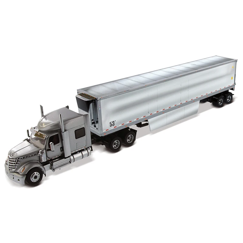 1:50 International HX520 Tandem Day Cab Tractor with XL 120 Lowboy Trailer in White DM71043